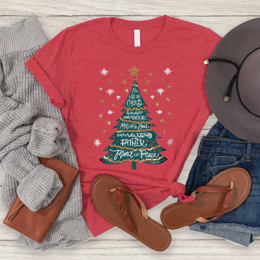 Prince of Peace Christmas Tree Sequin Tee