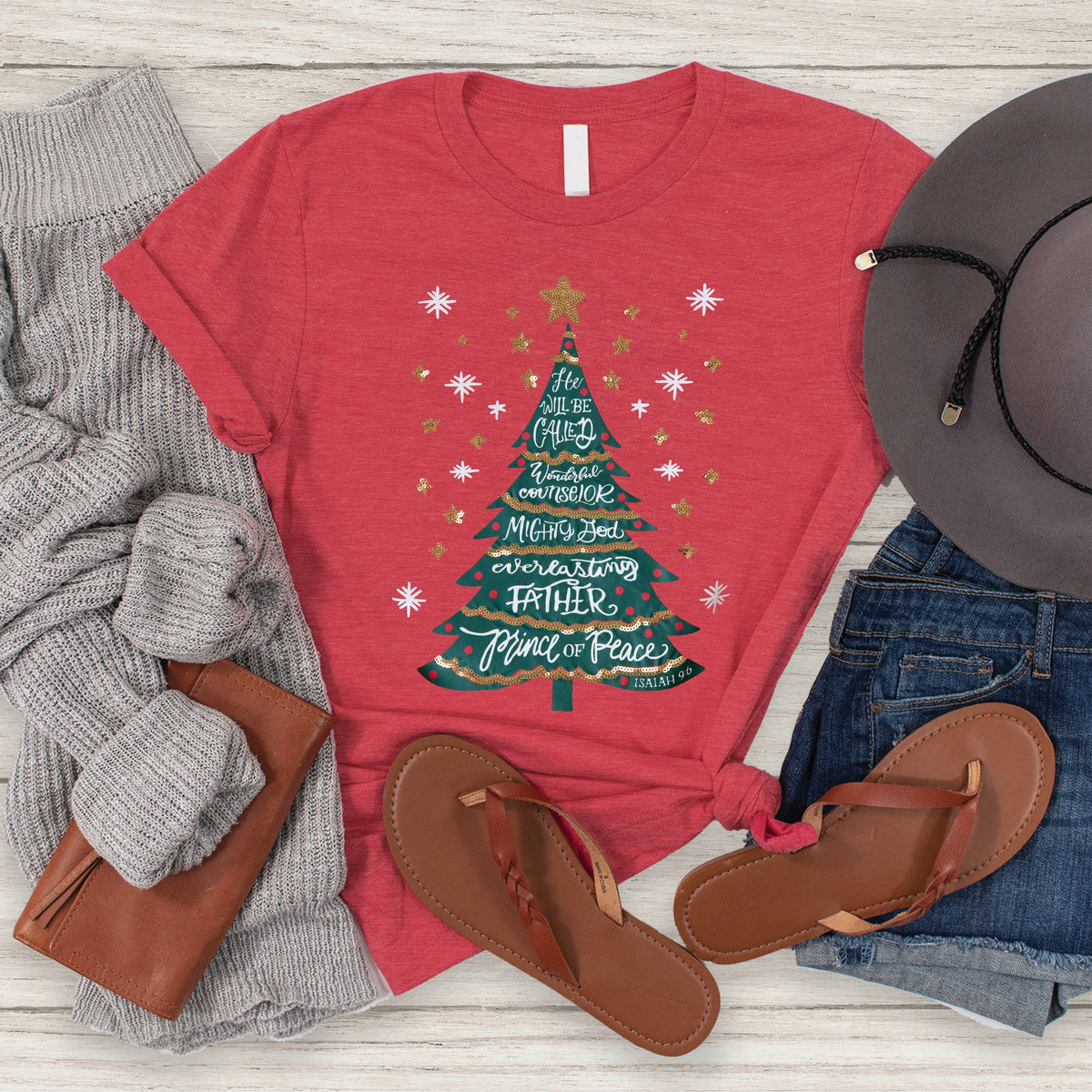 Prince of Peace Christmas Tree Sequin Tee