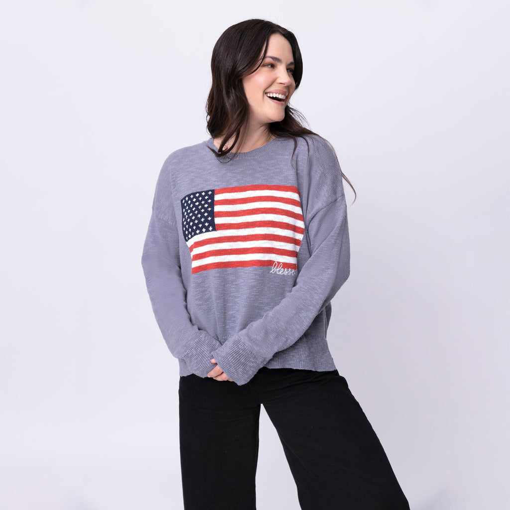 Blessed Flag Pullover Sweater